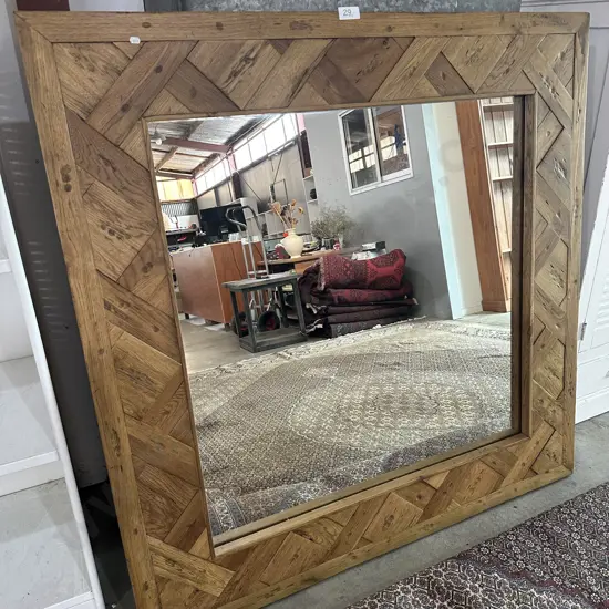 Large recycled Oak framed mirror 1350x1350