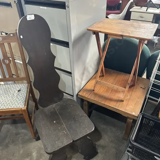 chair and 2 side tables
