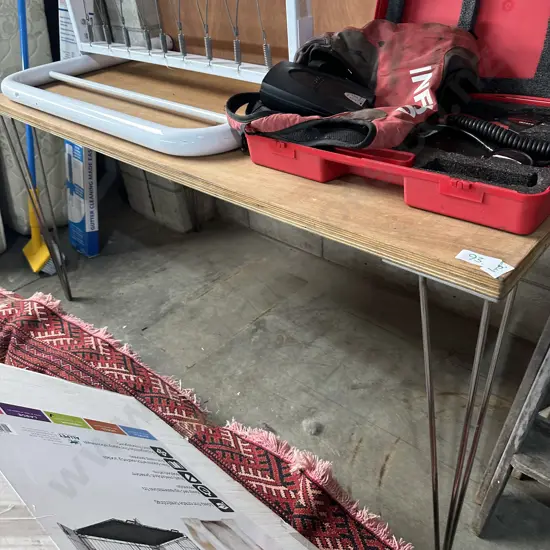 Bespoke hall table with thick ply and stainless steel