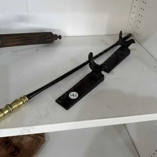 fire poker and cast door stops