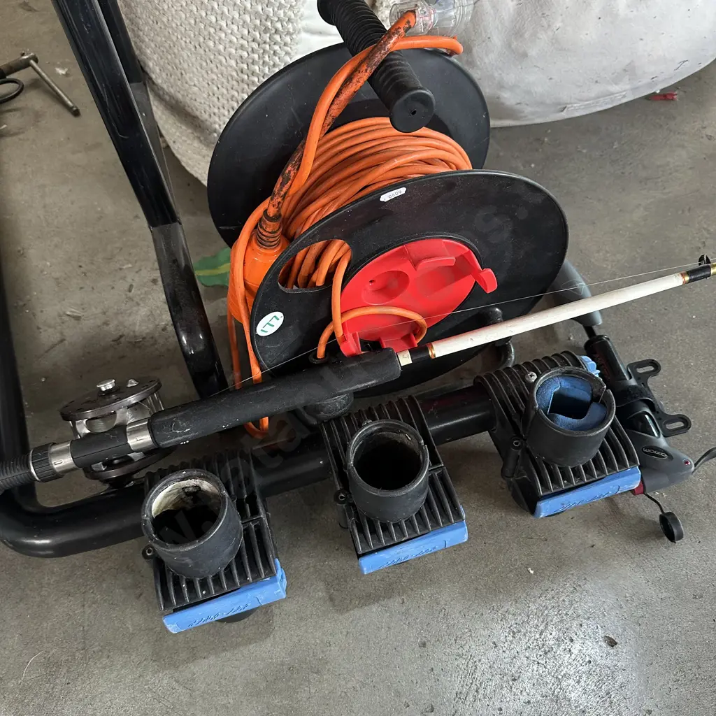 electric lead, rod, bike rack and pump Image 1++
