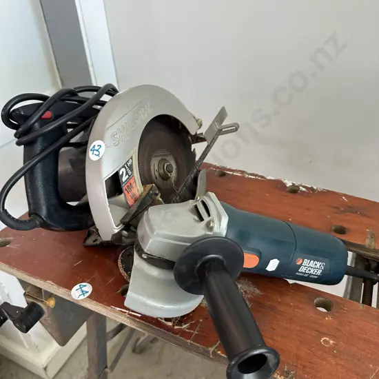 skilsaw and angle grinder