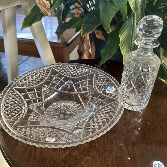 Harbridge crystal bowl & crystal decanter