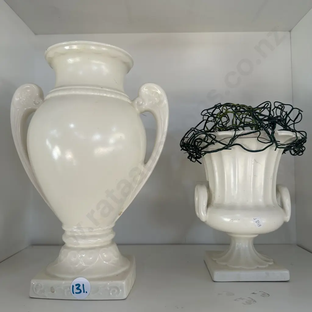 large Crown Devon urn vase 31cm plus other chipped flower vase Image 1++