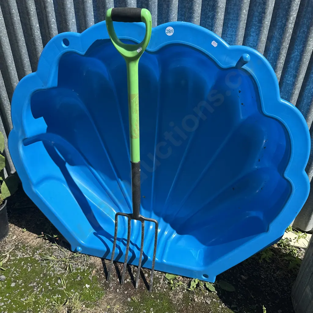 kids paddle pool and garden fork Image 1++