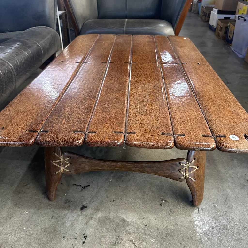 Pacific Island coffee table made from solid Coconut wood Image 1++