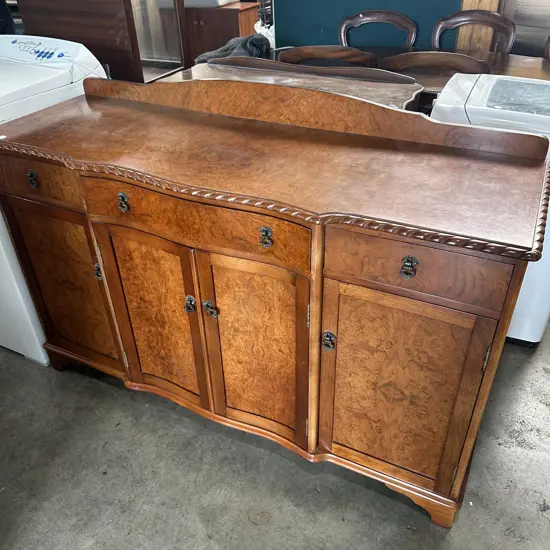 Burr Walnut rope edge sideboard, solid with dove tailing