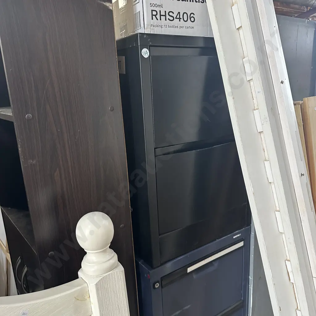3 file cabinets and shelf Image 1++
