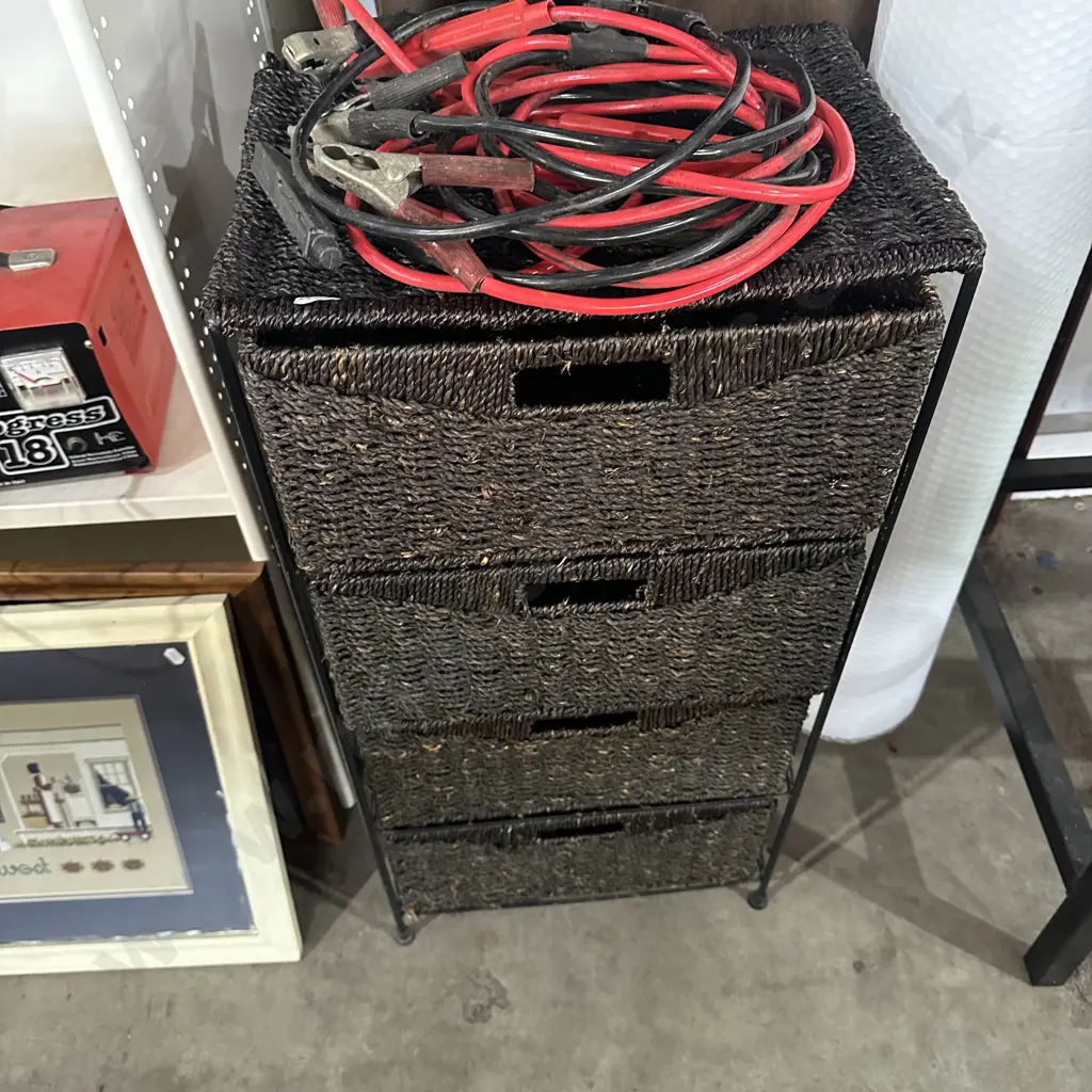 wicker drawers and jumper leads Image 1++