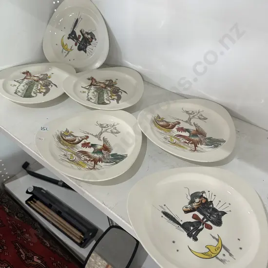 6 Spode Barbecue plates