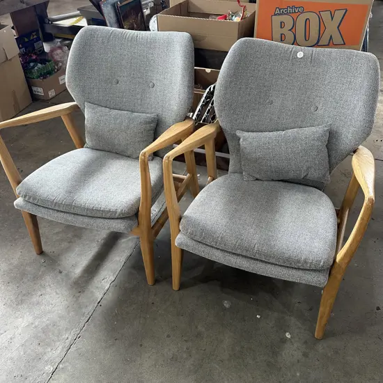 Pr of Citta wooden Oak framed chairs