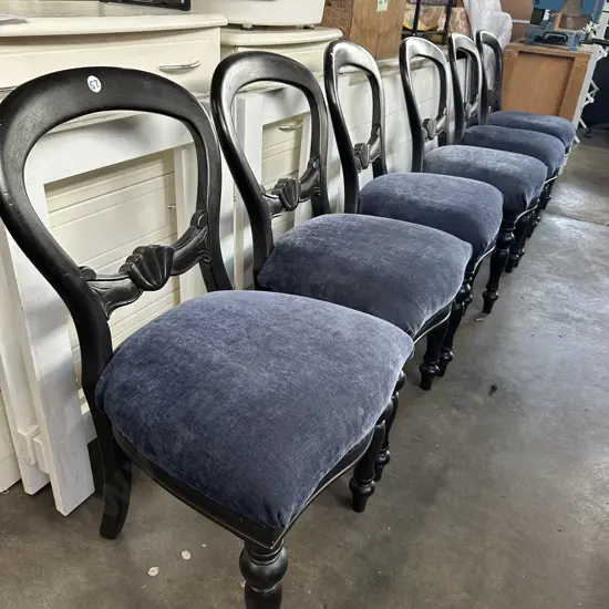 6 recovered ballon back chairs