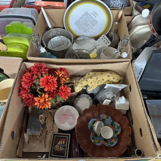 Two boxes of assorted items.