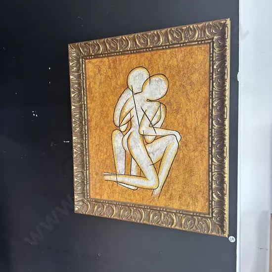 abstract couple framed art