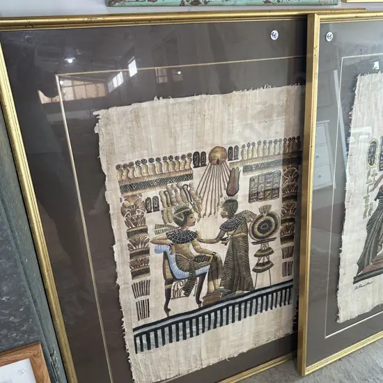 large Egyptian hand painted papyrus framed artwork 1260 x 1000