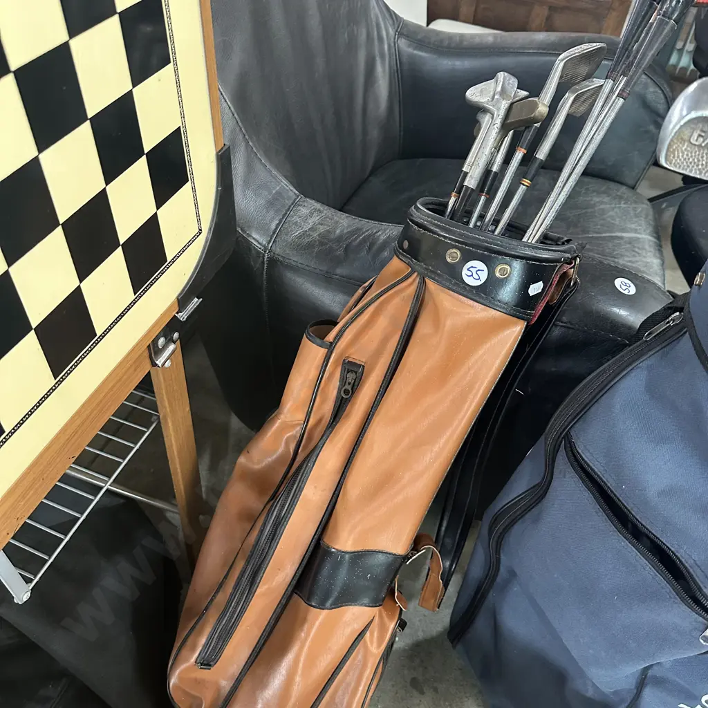 vintage golf clubs and bag Image 1++