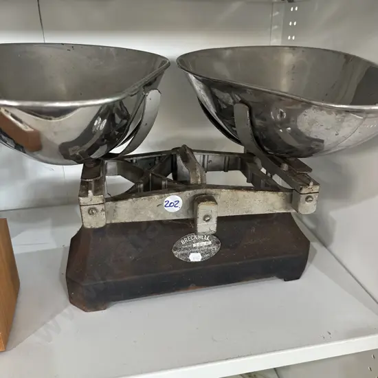 large vintage bankers scales