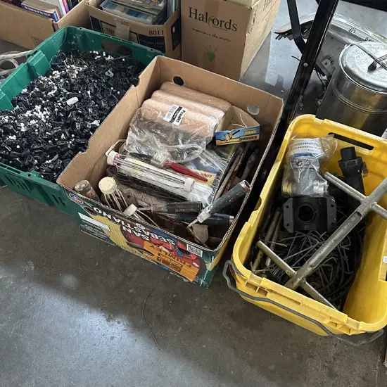 Three boxes irrigation, painting, insulators etc.