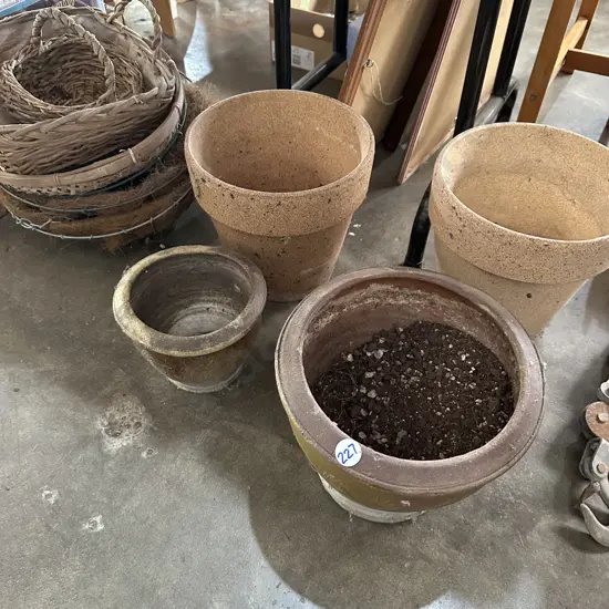 Planters and baskets.
