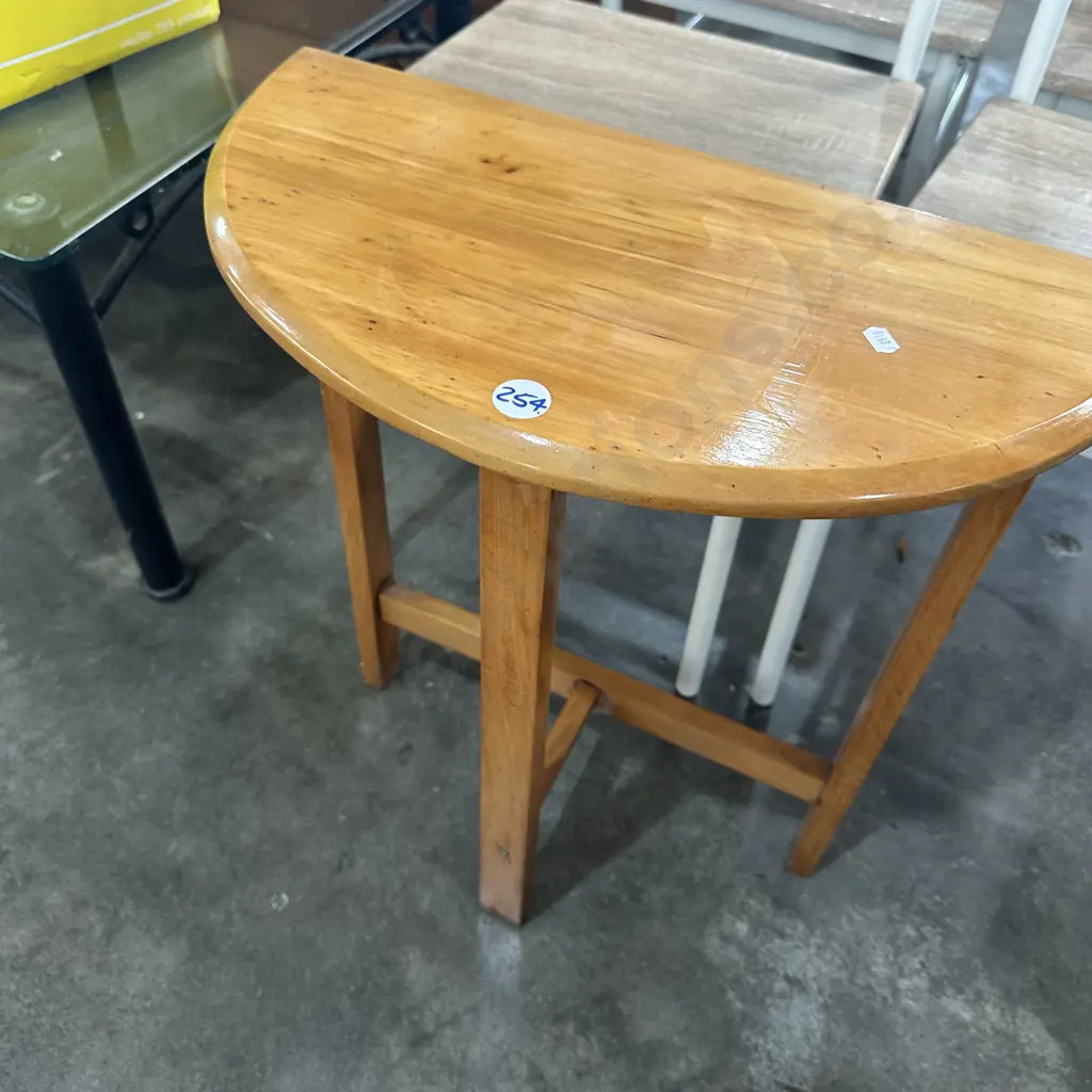 Half round Rimu hall table. Image 1++