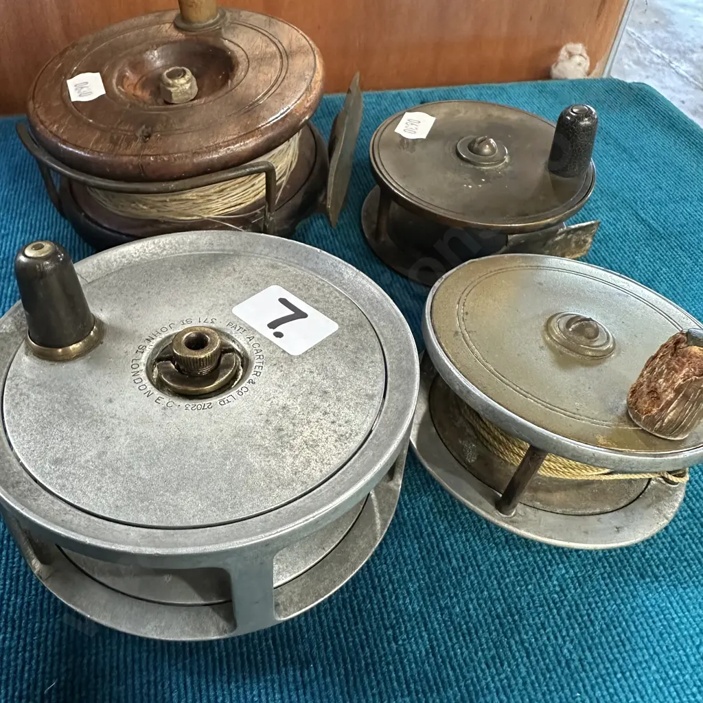 antique reels inc Carter & Co London plus Brass & wooden reels Image 1++