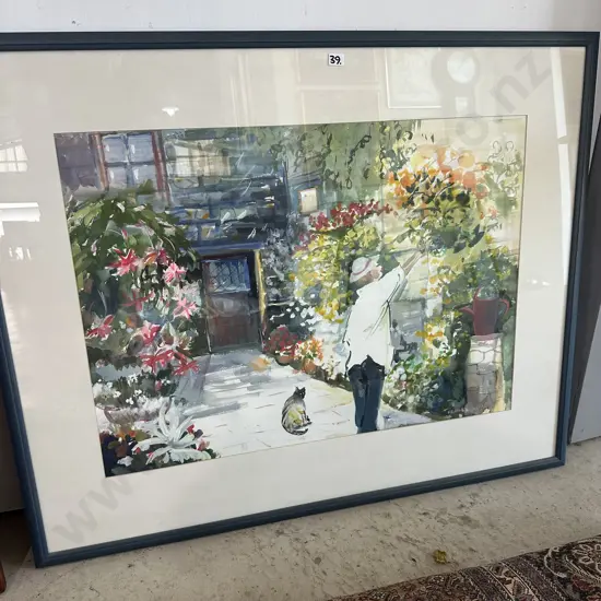 Heather Francis water colour painting 730 x 530 "The walled garden"