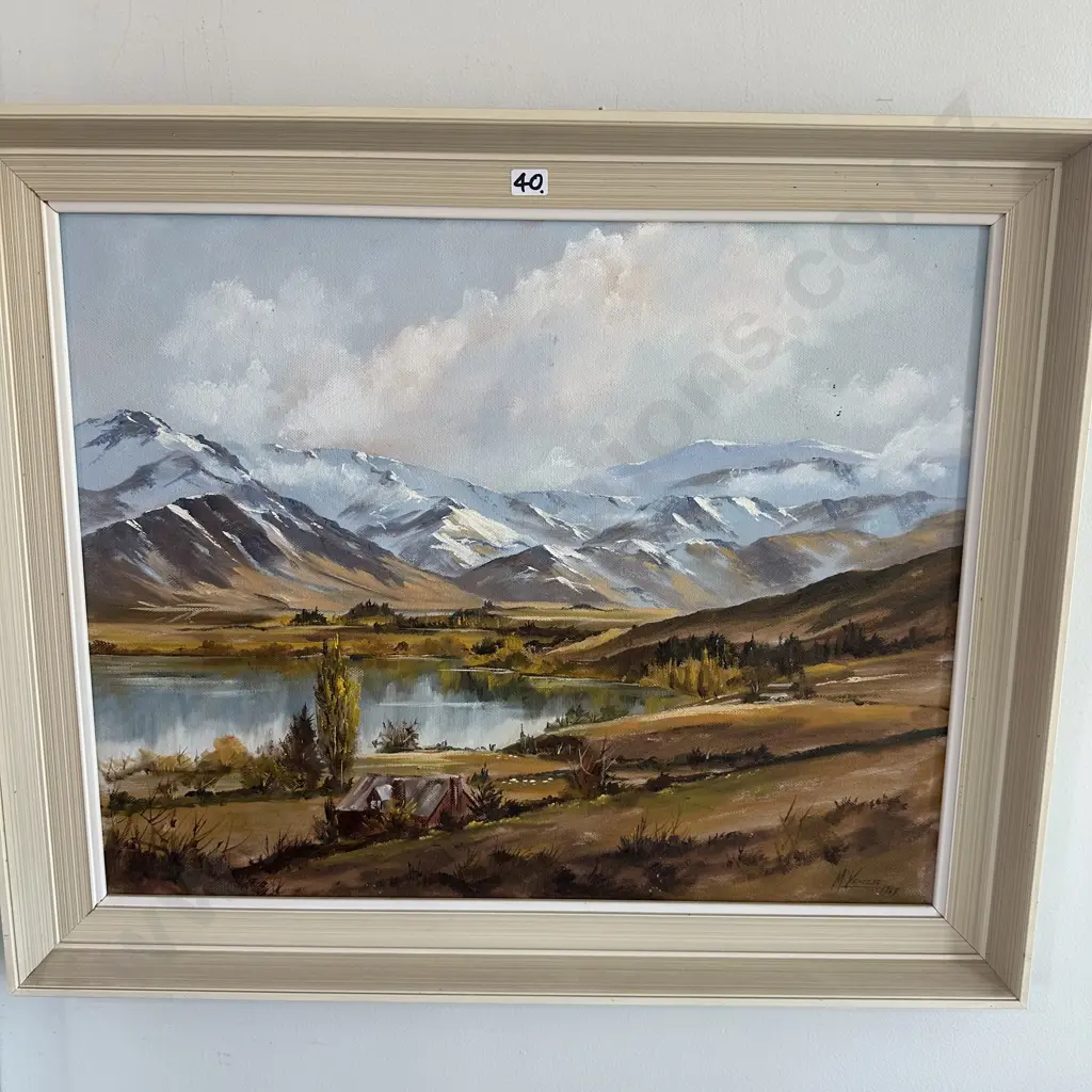 Charles McKenzie oil painting "Lake Hayes" 1969 620 x 490 Image 1++