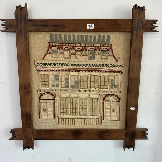 Nepalese framed embroidery art