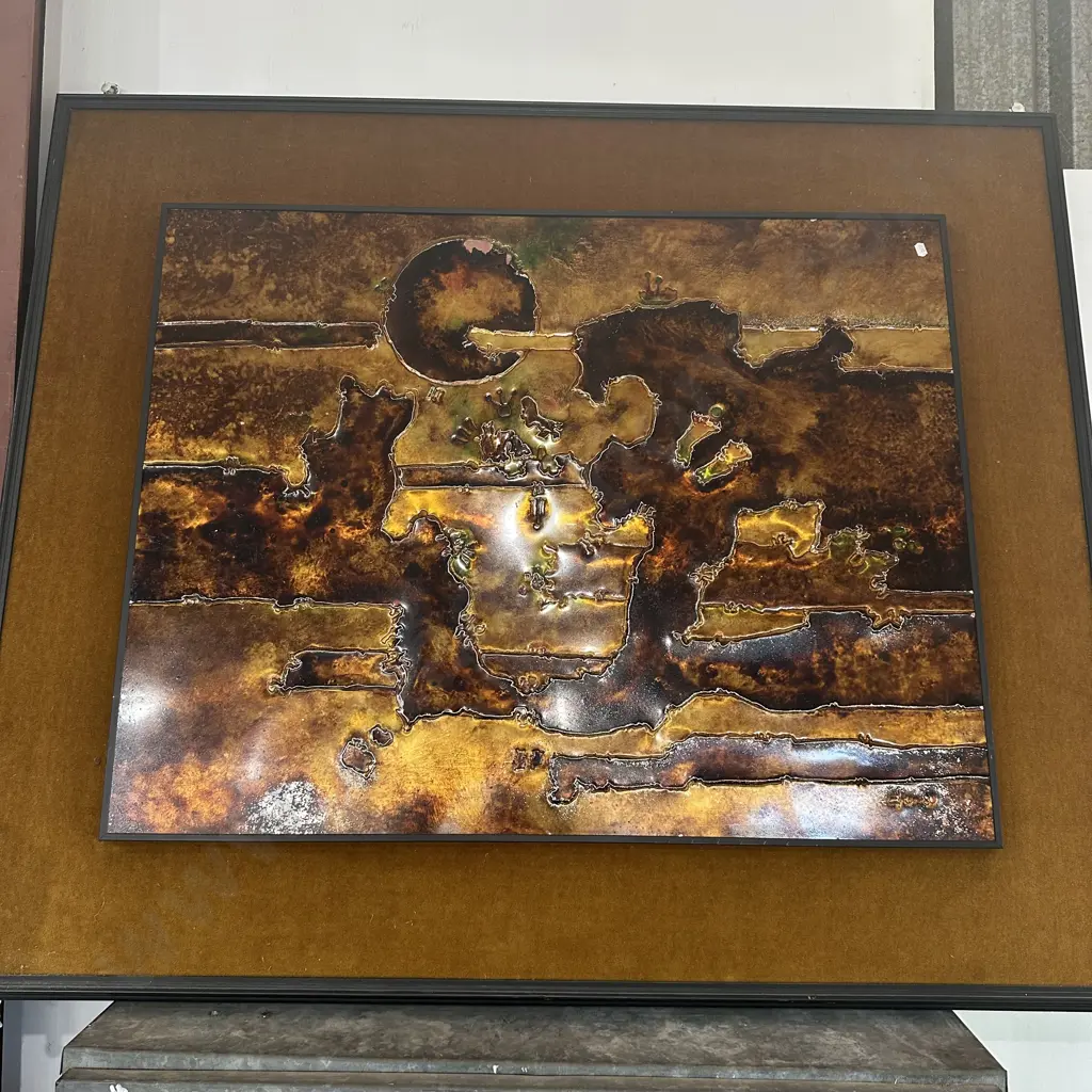 large abstract metal art signed by the artist, dated 1980 1240 x 1030 Image 1++