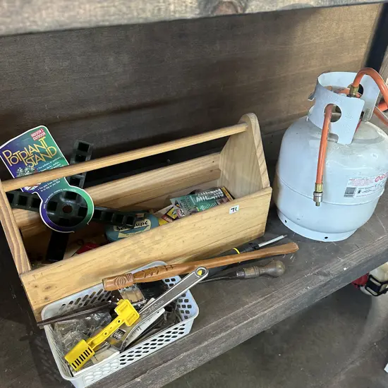 full gas bottle, plus tools and box