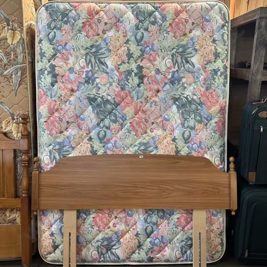 tidy double bed and headboard