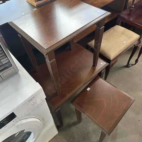 set 3 solid side tables by Doland furniture makers Auckland (plus bookshelf & CD rack)