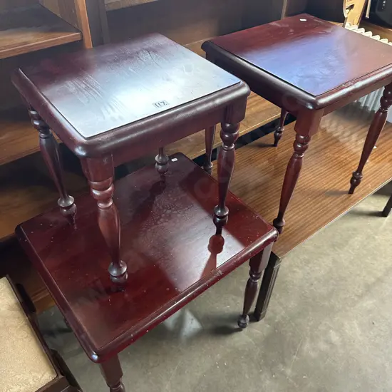 set of 3 solid side tables