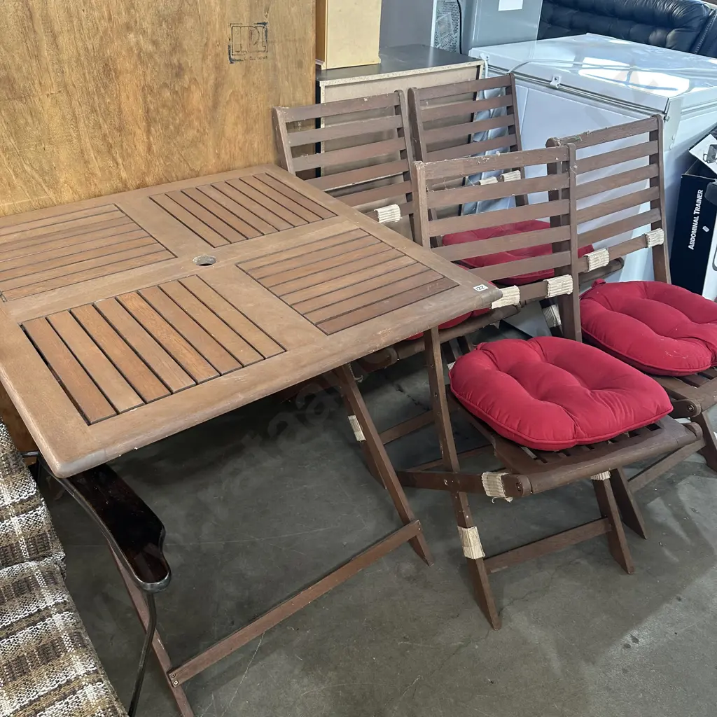 as new folding outdoor table and 4 chairs Image 1++