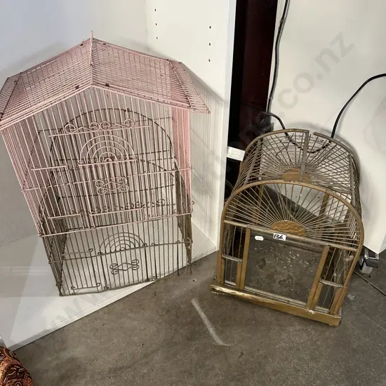 2 old bird cages - display only