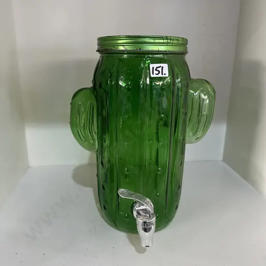 Glass cactus juice dispenser