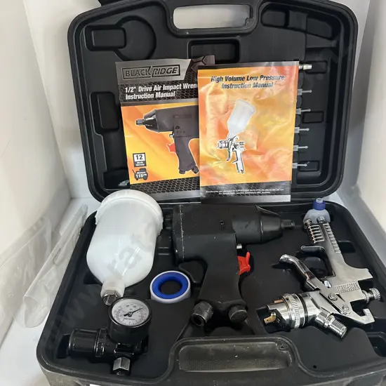 air impact wrench and spray gun