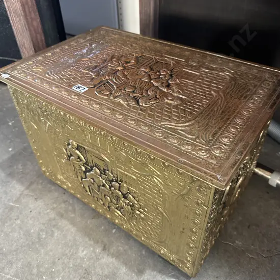 Brass wood box