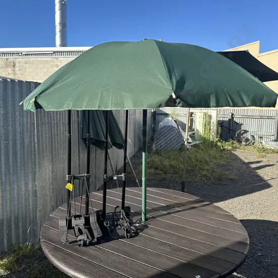 new umbrella and luggage trolleys