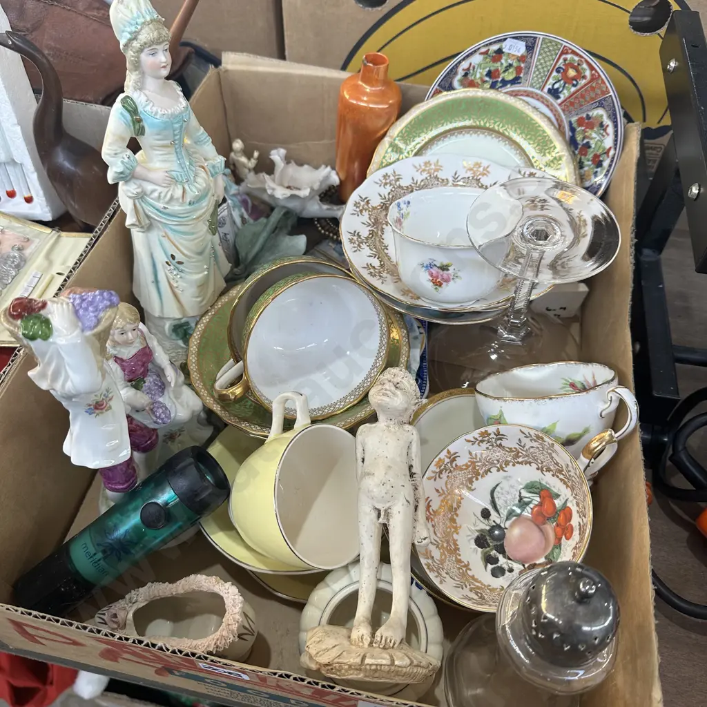 Box of English china and figures etc. Image 1++