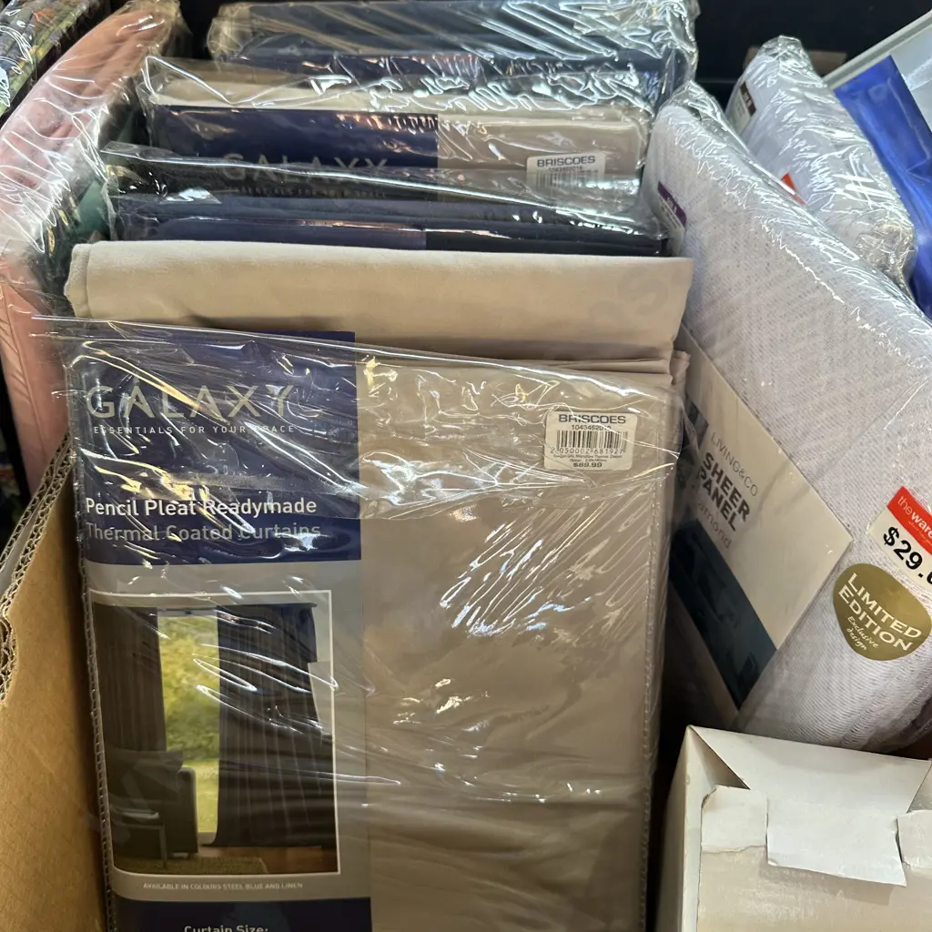 Various sizes of New Thermal coated Readymade curtains plus some new nets etc. Image 1++