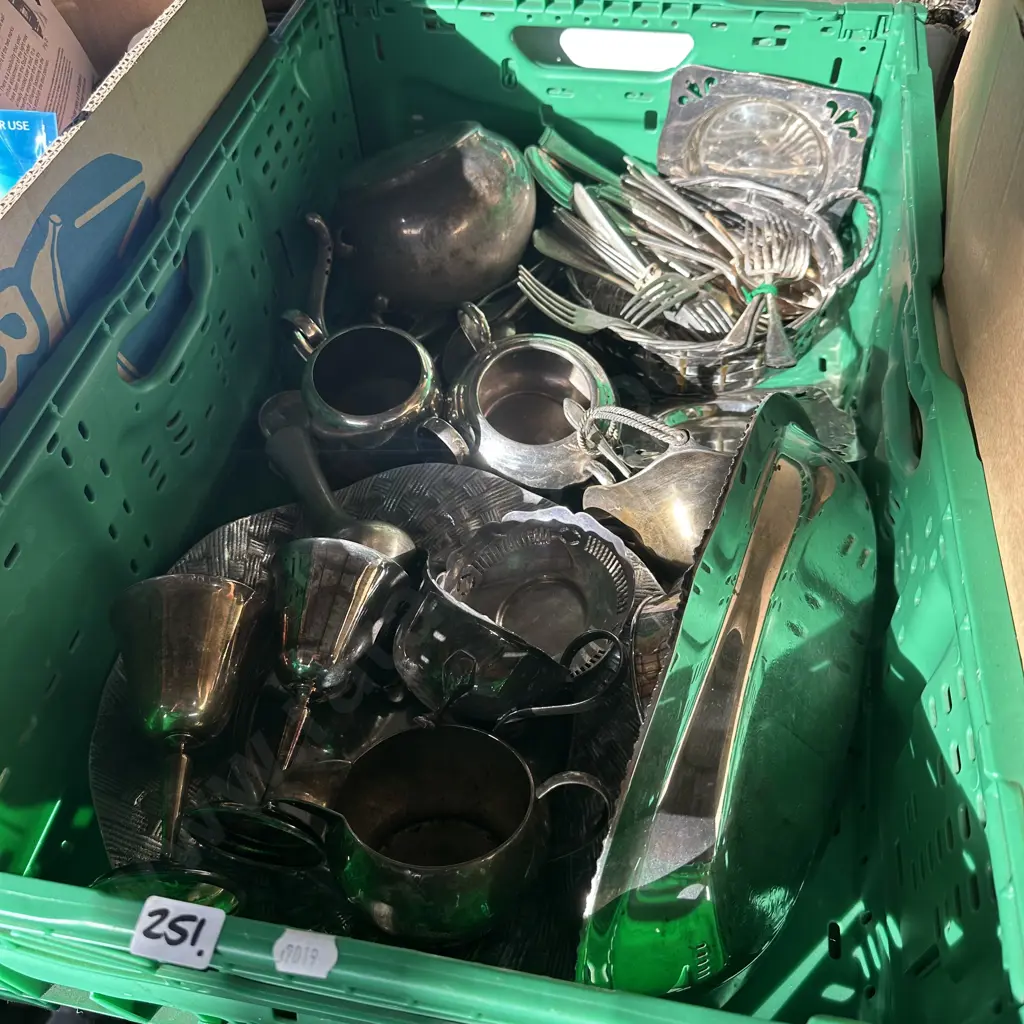 Bin of silverware etc. Image 1++